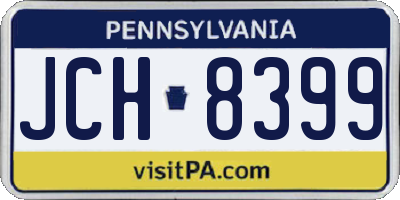 PA license plate JCH8399