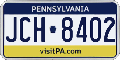 PA license plate JCH8402