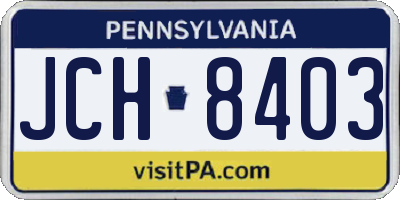 PA license plate JCH8403
