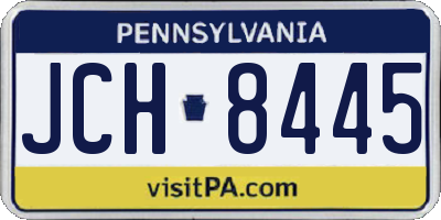 PA license plate JCH8445