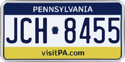 PA license plate JCH8455