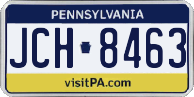 PA license plate JCH8463