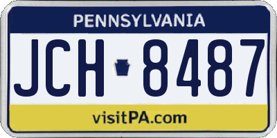 PA license plate JCH8487