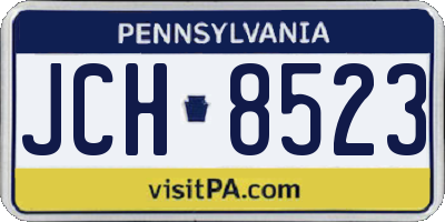 PA license plate JCH8523