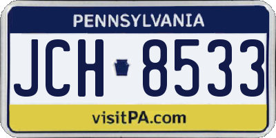 PA license plate JCH8533