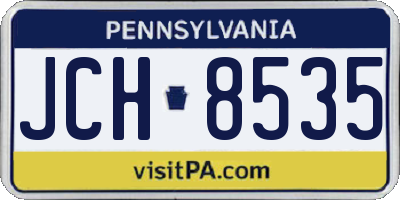 PA license plate JCH8535
