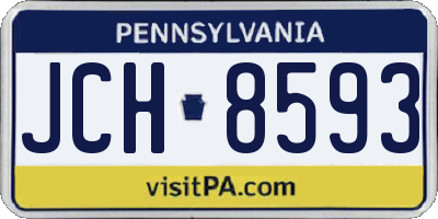 PA license plate JCH8593