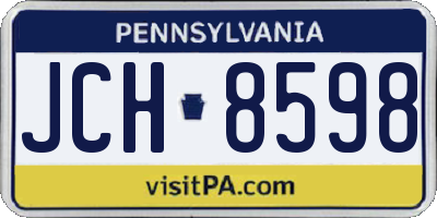 PA license plate JCH8598