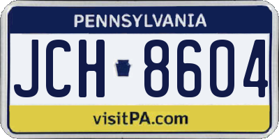 PA license plate JCH8604