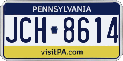 PA license plate JCH8614