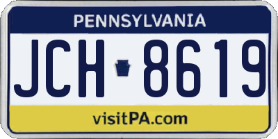 PA license plate JCH8619