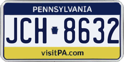 PA license plate JCH8632