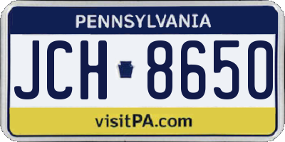 PA license plate JCH8650