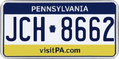 PA license plate JCH8662