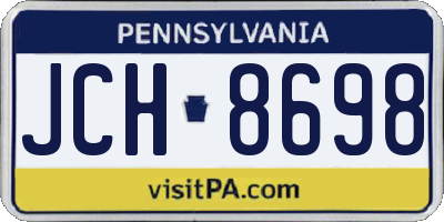 PA license plate JCH8698