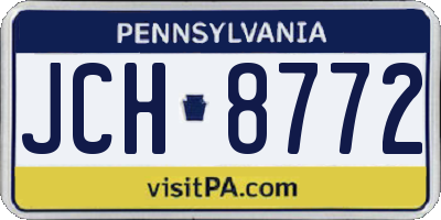 PA license plate JCH8772