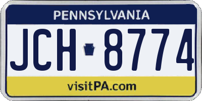 PA license plate JCH8774