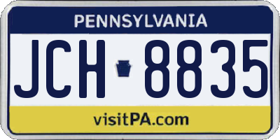 PA license plate JCH8835