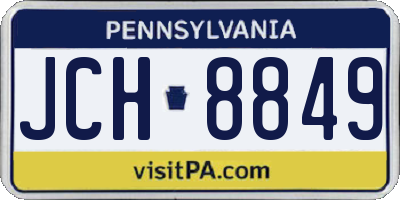PA license plate JCH8849