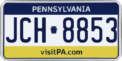 PA license plate JCH8853