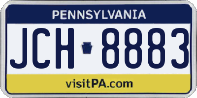 PA license plate JCH8883