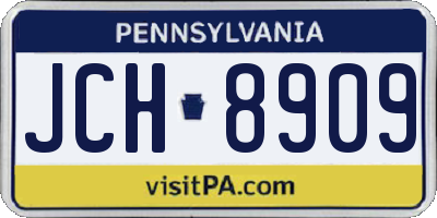 PA license plate JCH8909