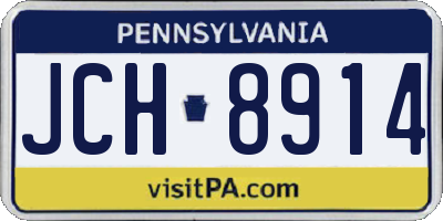 PA license plate JCH8914
