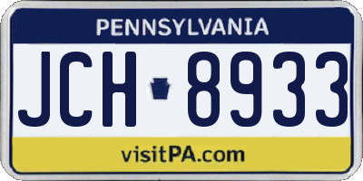 PA license plate JCH8933