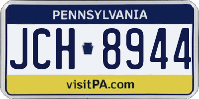 PA license plate JCH8944