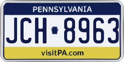 PA license plate JCH8963