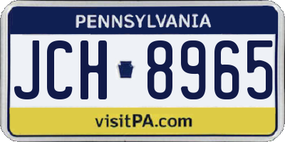 PA license plate JCH8965