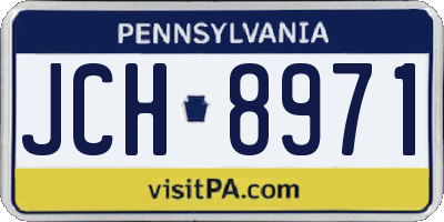 PA license plate JCH8971