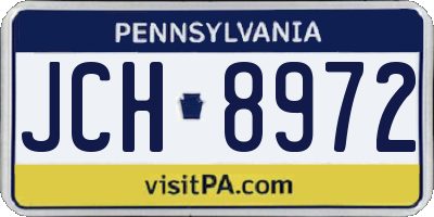 PA license plate JCH8972