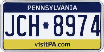 PA license plate JCH8974