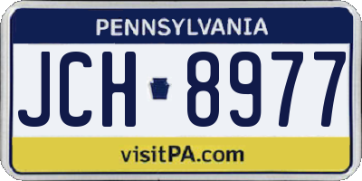 PA license plate JCH8977