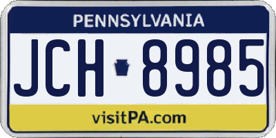 PA license plate JCH8985