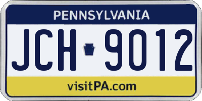 PA license plate JCH9012