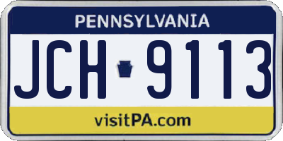 PA license plate JCH9113