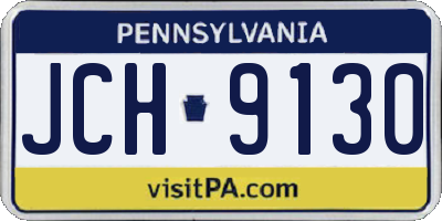PA license plate JCH9130