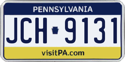 PA license plate JCH9131