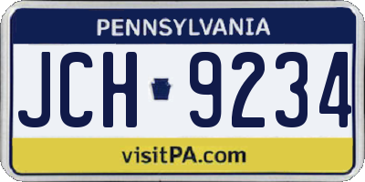 PA license plate JCH9234