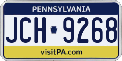 PA license plate JCH9268