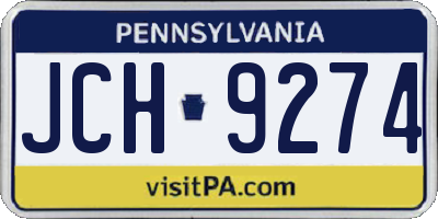 PA license plate JCH9274