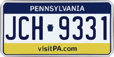 PA license plate JCH9331