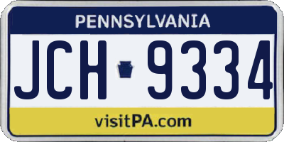 PA license plate JCH9334