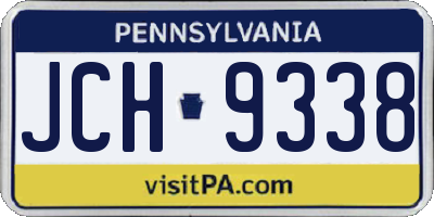 PA license plate JCH9338