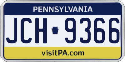 PA license plate JCH9366
