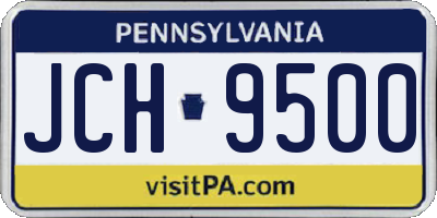 PA license plate JCH9500