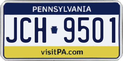 PA license plate JCH9501