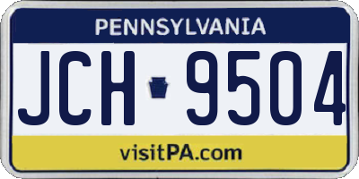PA license plate JCH9504